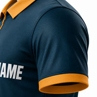 Jersey Kriket Kustom Polo Quarter Zip Cetak Nama Tim Nomor Pemain Kaos Olahraga
