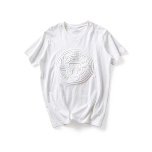 T-shirt personnalisé avec impression en relief et logo 3D, 100% coton, écologique et respirant, pour le streetwear ou la promotion de marque - Product Image 3