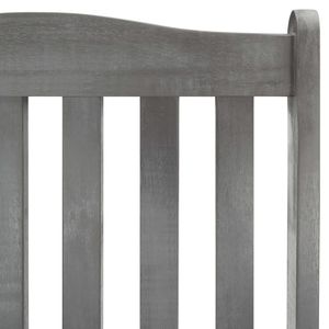 Sedia a dondolo resistente in legno massello di acacia grigio, mobili da giardino standard - Product Image 5