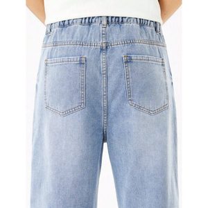 Jean en denim coupe droite style rétro vintage bleu glace effet moustaches 100% coton écologique respirant léger streetwear taille 28 42 - Product Image 5