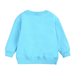 Sweat-shirt uni à col rond pour bébés et enfants, manches longues, pull décontracté, haut en molleton de coton pour garçons et filles, vêtement basique, personnalisable OEM - Product Image 6