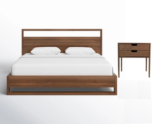 Lit King Size Moderne Minimaliste en Bois Massif avec Pied de Lit Bas pour Chambre à Coucher et Meubles de Maison - Product Image 4