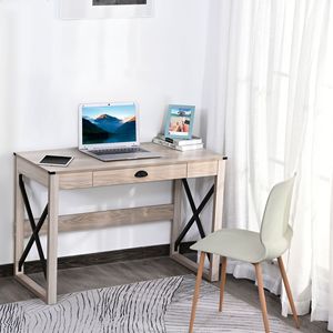 Scrivania dal Design Rustico e Semplice, Postazione di Lavoro Ecologica per Ufficio Domestico con Cassetto, Convertibile e Mobile - Product Image 6