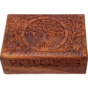 Cajas Rectangulares de Madera con Diseño Grabado y Acabado en Madera Natural de Alta Calidad para Almacenamiento en el Hogar - Product Image 2