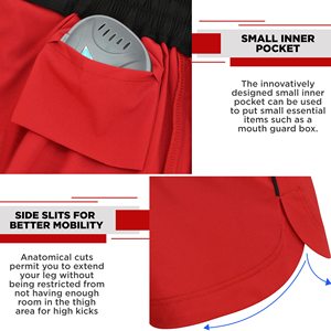Shorts MMA les plus vendus, personnalisés par sublimation, pour entraînement en salle, séchage rapide, extensibles, avec ceinture velcro, Pakistan - Product Image 3