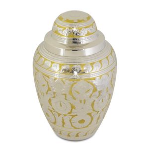 Urna Funeraria de Metal Grabada con Flor Azul, Urna de Cremación para Cenizas Humanas, Estilo Americano/Europeo - Product Image 5