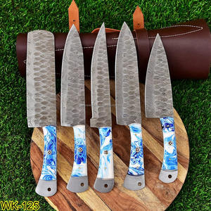 Handmade Damascus Steel Custom Chef <b>Knife</b> Set High Quality 5-Piece <b>Leather</b> <b>Roll</b> Eco-Friendly Durable Customizable Handle Whole - Product Image 4
