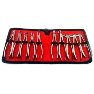 Ensemble de forceps d'extraction dentaire en acier inoxydable, poignée moletée, instruments chirurgicaux de classe I, utilisation manuelle, couleur argent - Product Image 4