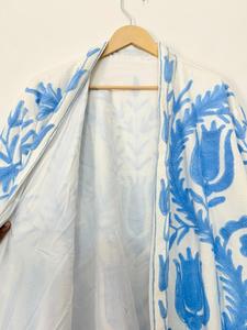 Kimono Unisex de Algodón Suzani, Largo, con Mangas Largas, Cuello en V, Cierre con Cordón, Estilo Clásico, Tejido Suave, Estampado Floral - Product Image 5