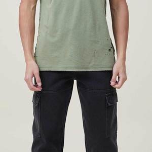 T-shirt homme tendance, nouvelle arrivée, matière de qualité supérieure, durable, effet usé, doux, respirant, pour un usage quotidien. - Product Image 4
