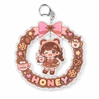 Pendentif shaker en acrylique personnalisé sur le thème des animaux de dessin animé, idéal pour diverses occasions