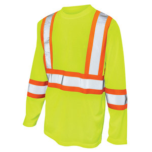 Men Traffic Security Construction High Visibility Reflective Safety T Shirt Long Sleeves Worker Workshop Hi Viz T-Shirts - Product Image 5