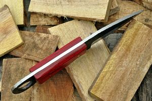 Couteau utilitaire forgé sur mesure, couteau en acier à haute teneur en carbone fait à la main, manche en bois rouge, fabricant OEM ODM en gros - Product Image 4