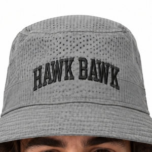 Chapeau Bob Unisexe Décontracté à Large Bord pour l'Extérieur, Casquette d'Été Élégante avec Logo Brodé HAWK BAWK - Product Image 2