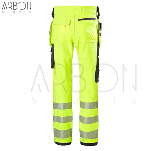 New Trendy Durable Hi-Viz Yellow Cargo Workwear Multi Pocket Utility Safety Pants With Reinforced Knee Panels For Wholesale Rate - Product Image 2