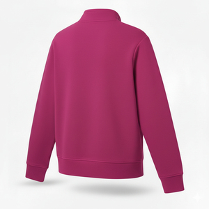 Sweat-shirt en molleton demi-zip pour homme, tricoté, écologique, avec motif uni, en polyester/coton, idéal pour l'hiver (OEM) - Product Image 3