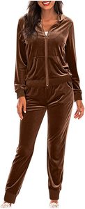 Ladies Velvet Co Ord Set Long Sleeve Jacket and Elastic Waist Pants Comfortable Winter Fashion Outfit - Product Image 2