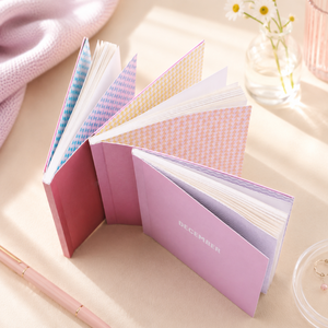 Agenda mensual con cubierta de papel color rosa pastel y lavanda, con separadores con pestañas y páginas rayadas, para oficina, estudio, regalo, logotipo personalizado - Product Image 4