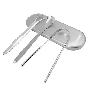 Venta al por mayor de raspador de lengua de acero inoxidable puro Cuidado Personal limpieza bucal raspador de lengua limpieza bucal de grado quirúrgico - Product Image 1
