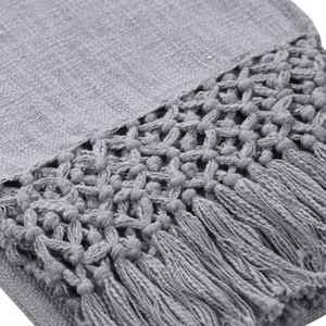 Manta Decorativa de Algodón 100% Tejida con Flecos de Diseño – Manta Boho con Borlas para Sofá - Product Image 2