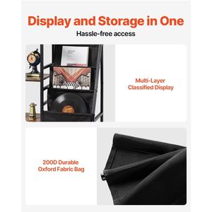 Station de charge USB, support pour tourne-disque à 3 niveaux avec bacs en tissu, capacité de 200 disques vinyles - Product Image 3