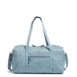Light Blue Polyester <b>Duffel</b> <b>Bag</b> With Zipper Closure And Front Pocket For Exercise Fitness Use - Product Image 3