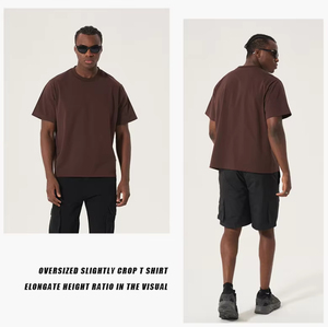 T-shirt en jersey de coton blanc surdimensionné à manches courtes pour homme avec logo personnalisé imprimé sur le devant, design décontracté à col rond - Product Image 2