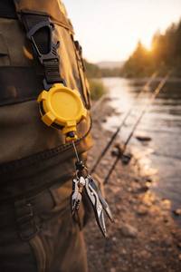 Porte-clés de pêche rétractable automatique robuste en ABS et fil d'acier avec mousqueton, attache anti-perte pour usage extérieur - Product Image 4