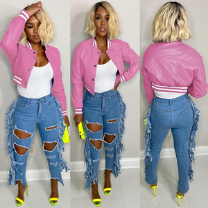 Veste pour homme, veste varsity courte, veste pour hommes, logo personnalisé, style vintage, broderie, cuir, doublure en coton respirant - Product Image 5