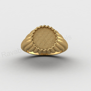18K Gold Plated 925 Sterling Silver 12mm Blank Bezel Cup Texture Band Signet <b>Ring</b> Cabochon Setting Breastmilk <b>Resin</b> Ashes Bag - Product Image 3