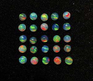 Lot de cabochons ronds en opale d'Éthiopie naturelle, pierres précieuses en vrac, 4 mm, pour la fabrication de bijoux, certifiés IGI - Product Image 1