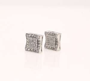 Iced Out <b>Square</b> <b>Earrings</b> 925 Sterling Silver VVS Moissanite <b>Diamond</b> Luxury Bling Hip Hop Unisex Wear <b>Earring</b> For Everyday - Product Image 2