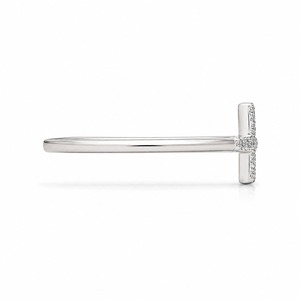 Anillo Cruzado Minimalista de Plata 925 con Incrustaciones de Diamantes, Unisex, para Uso Diario - Product Image 3