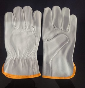 ถุงมือขับรถหนังโครเมียมสีขาว ถุงมือทำงานเพื่อความปลอดภัยทางอุตสาหกรรม ขนาดกลาง - Product Image 3