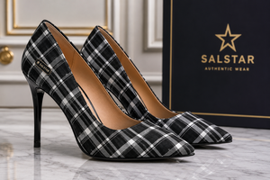 Escarpins à talons aiguilles de luxe pour femmes, motif écossais, style mariage, chaussures à talons hauts tendance - Product Image 3