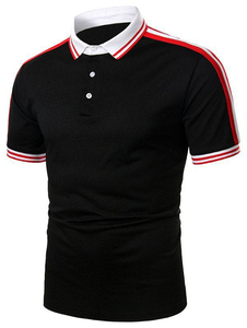 Men's <b>Pink</b> Short Sleeve <b>Polo</b> <b>Shirt</b> Knitted Solid Color Casual Regular Fit Button Design - Product Image 4