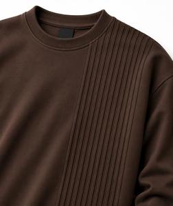Suéter de Punto para Hombre, Cuello Redondo, Manga Larga, Color Marrón, Corte Regular, Informal, Color Sólido, Invierno, 100% Algodón, Secado Rápido - Product Image 3