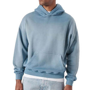 Vente en gros : Sweat à capuche pour homme personnalisé, hiver, délavé à l'acide, 100% Coton, respirant, écologique, épaules tombantes, poches kangourou, manches longues - Product Image 4