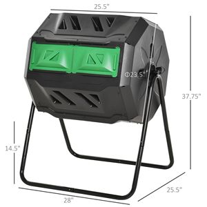 Compostiera Rotante da Esterno Verde da 165 Litri con Aeratore a Doppia Camera a 360 Gradi - Product Image 3
