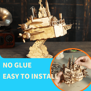 Puzzle 3D in Legno Fai-da-Te, Kit Modello Castello con Carillon a Manovella, Castello in Movimento, Regalo di Compleanno per Donne - Product Image 4