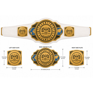 Ceinture de champion personnalisée en métal doré et blanc pour femme, cadeau promotionnel intercontinental de Treasures Impex - Product Image 4