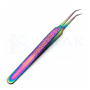 Pinces à épiler professionnelles en acier inoxydable arc-en-ciel pour extensions de cils |   Pinces à cils à pointe fine pour cils volumineux et classiques - Product Image 3