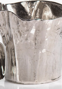 Seau à glace en aluminium moulé artisanal, forme vague organique, couleur argent, de luxe, pour hôtels et restaurants - Vente chaude - Product Image 5