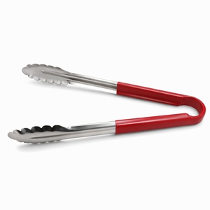 Pinzas de Cocina Resistentes de Acero Inoxidable de 25 cm con Mango Rojo Resistente al Calor |   Pinzas Multiusos para Servir y Asar a la Parrilla | - Product Image 1