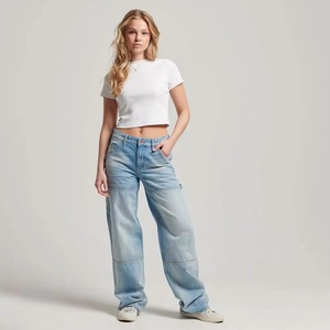 Pantalones Vaqueros de Mezclilla para Mujer, Transpirables, a la Moda, Venta al por Mayor, Corte Ajustado, Casual, Alta Calidad, Diseño Personalizado - Product Image 4