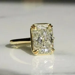 แหวนเงินแท้ 925 ดีไซน์วินเทจ ประดับเพชรโมอิสซาไนต์ทรงใบไม้ พร้อมดีไซน์ทรงคุชชั่นสุดยูนีคแบบเรโทร - Product Image 5