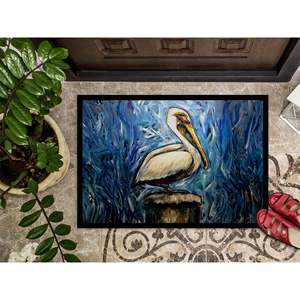 Nouveau paillasson Pelican Blues antidérapant lavable à poils bas 18H X 27W tapis d'entrée intérieur et extérieur tapis de porte d'entrée - Product Image 3