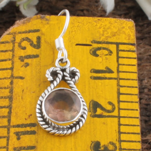 Boucles d'oreilles en quartz fumé naturel en gros, clous d'oreilles en argent sterling 925 avec pierre précieuse marron pour femmes, bijoux fins, prix d'usine - Product Image 4