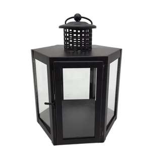 Farol para el hogar, villas, iluminación de suelo y mesa, uso decorativo, portavelas de metal y vidrio para colgar al aire libre - Product Image 5