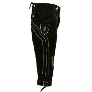 Pantalones de cuero bávaros para hombre, estilo folclórico, de lana, rectos, bordados, de cuero negro, tallas europeas 46 a 62 - Product Image 2